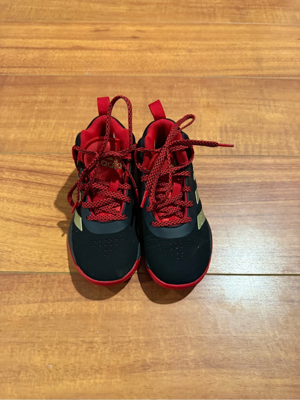 Adidas Kids' Black and Red Cross ‘Em Up Basketball Shoes